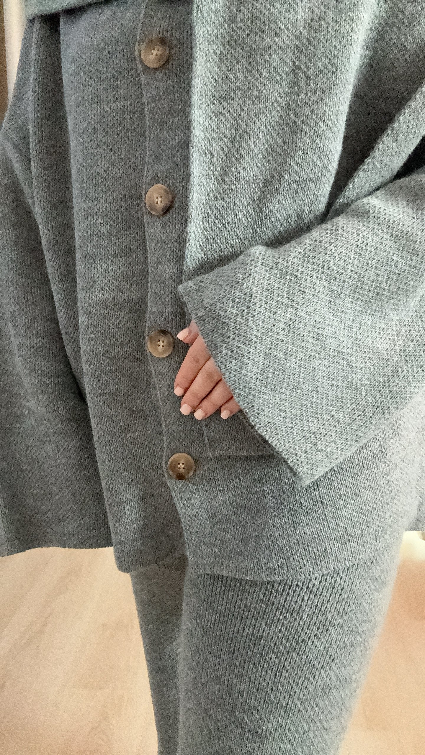 Knit set met overslag grijs