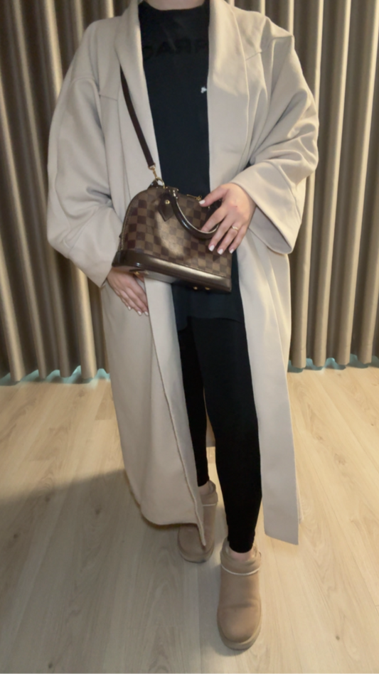 Oversized jas beige