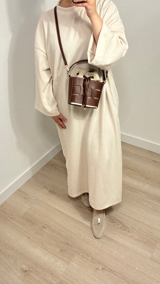Jurk met structuur beige