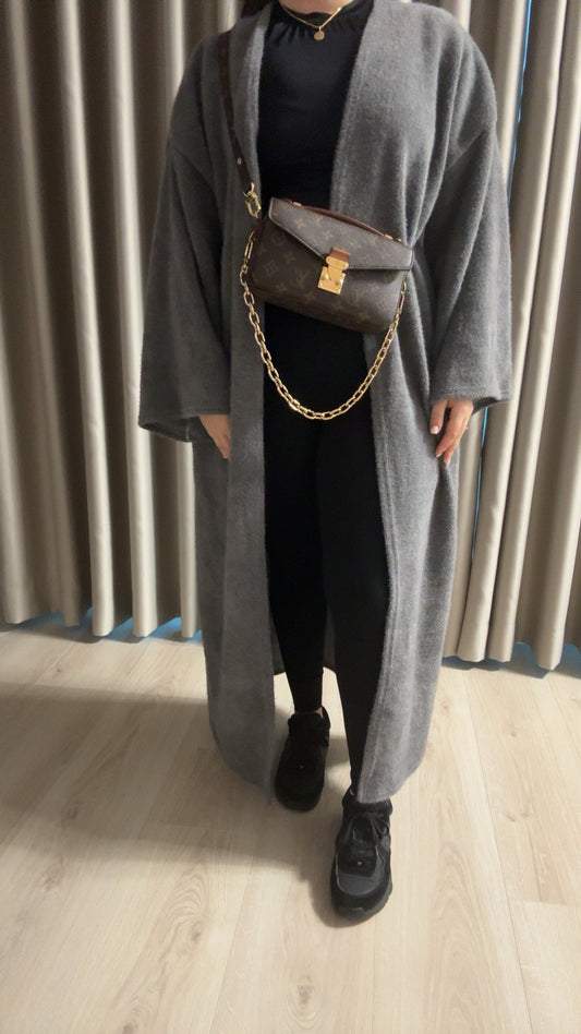 Oversized cardigan grijs